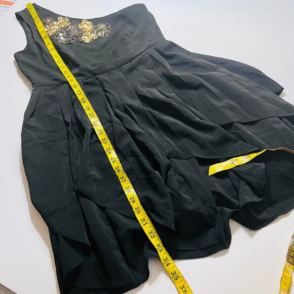 TCEC Sequin Detail One Shoulder Dress Size Medium NWT Black Gold - Picture 7 of 8